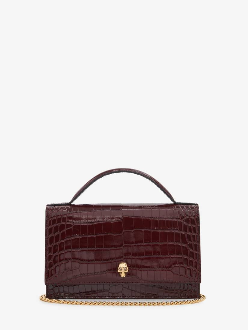 Women's Top Handle Skull Bag in Madder 1
