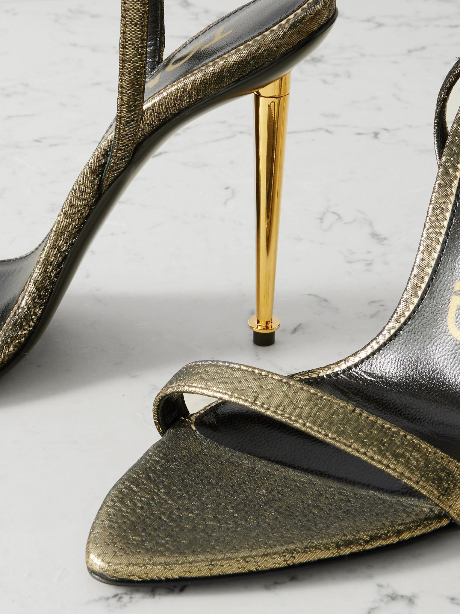 Padlock lamé sandals Gold - 4