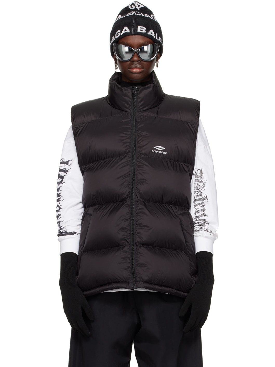 BALENCIAGA Black Puffer Vest | REVERSIBLE