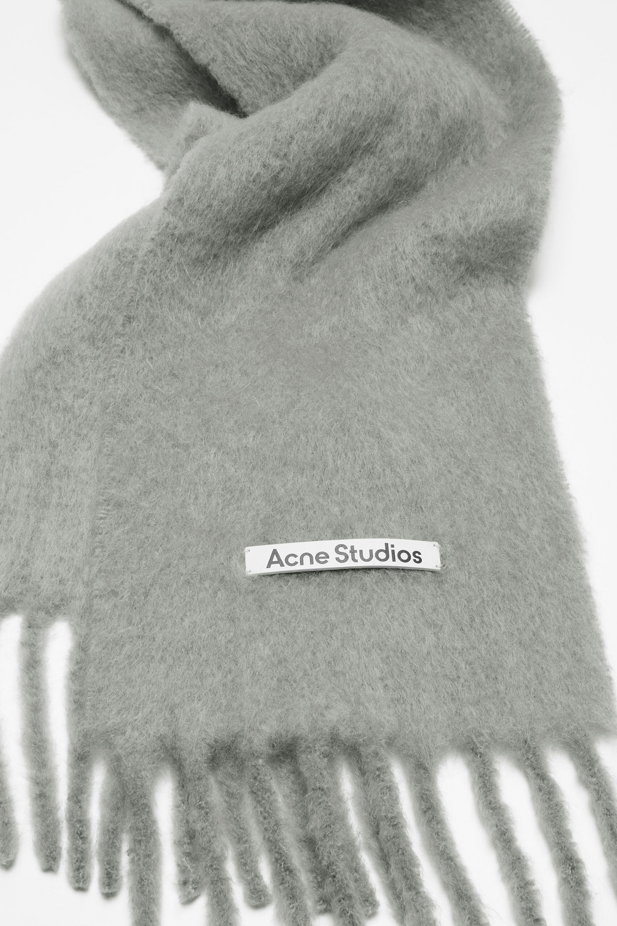 Mohair logo scarf - Grey - 3