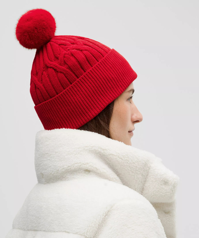 Women's Cable-Knit Pom-Pom Beanie 3