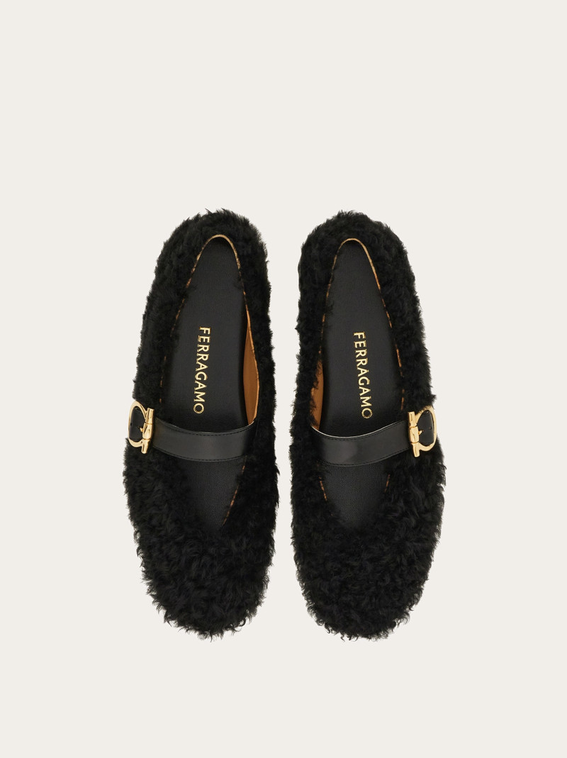 FERRAGAMO Shearling ballet flat outlook