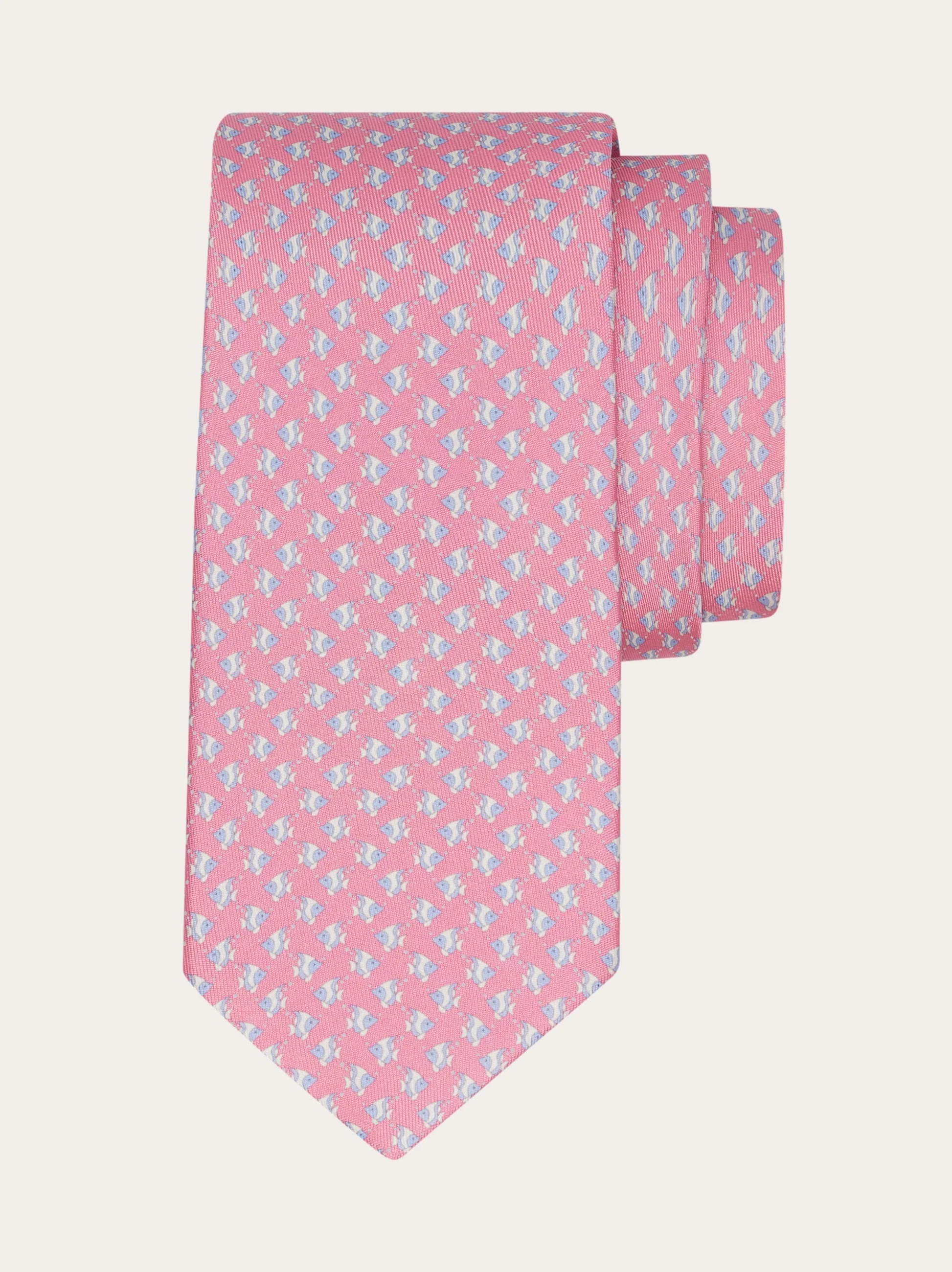 Mini fish print silk tie - 1