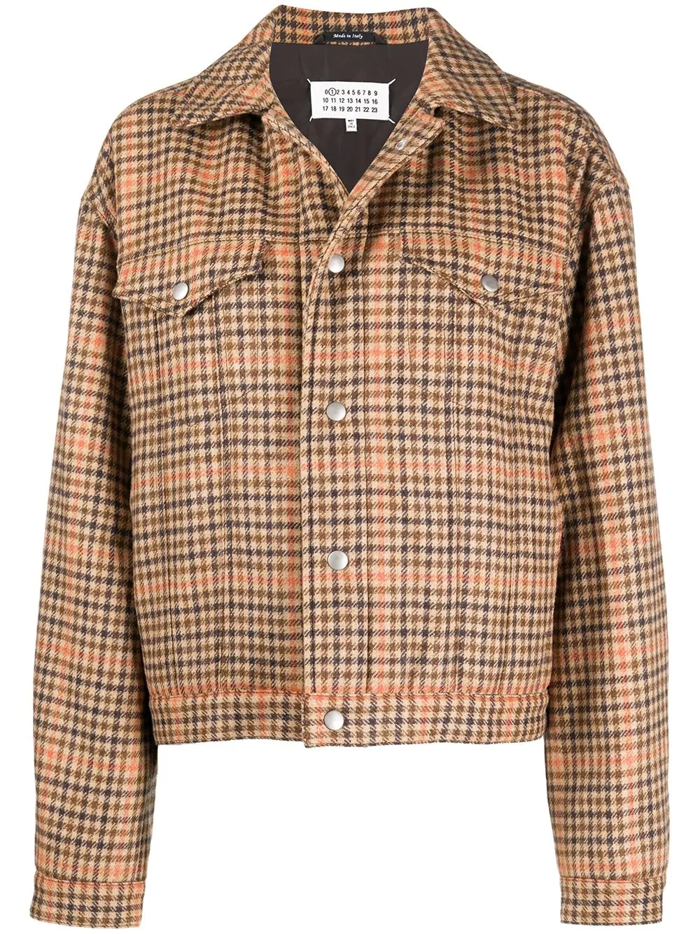 check-pattern buttoned jacket - 1