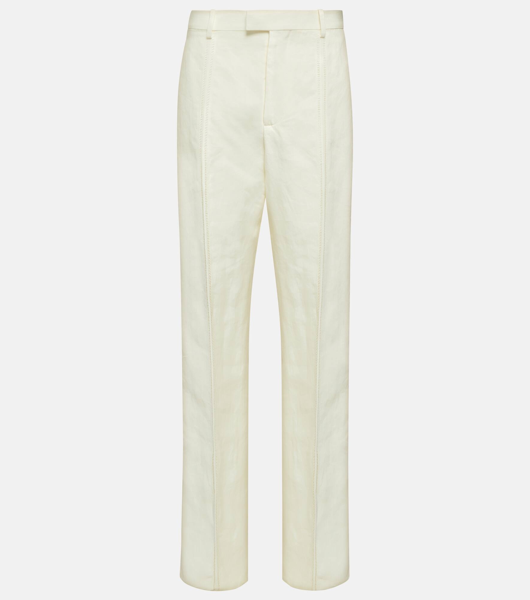 Linen straight pants - 1