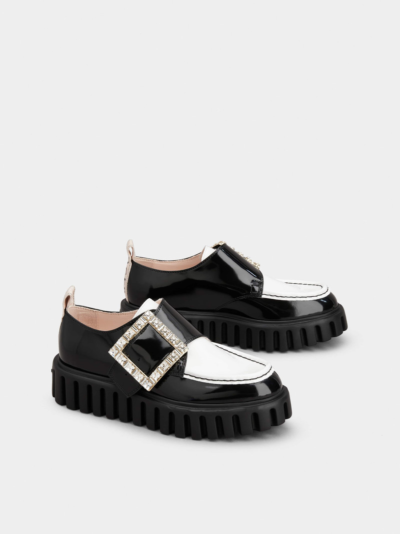 Viv’ Go-Thick Strass Buckle Loafers in Patent Leather 2