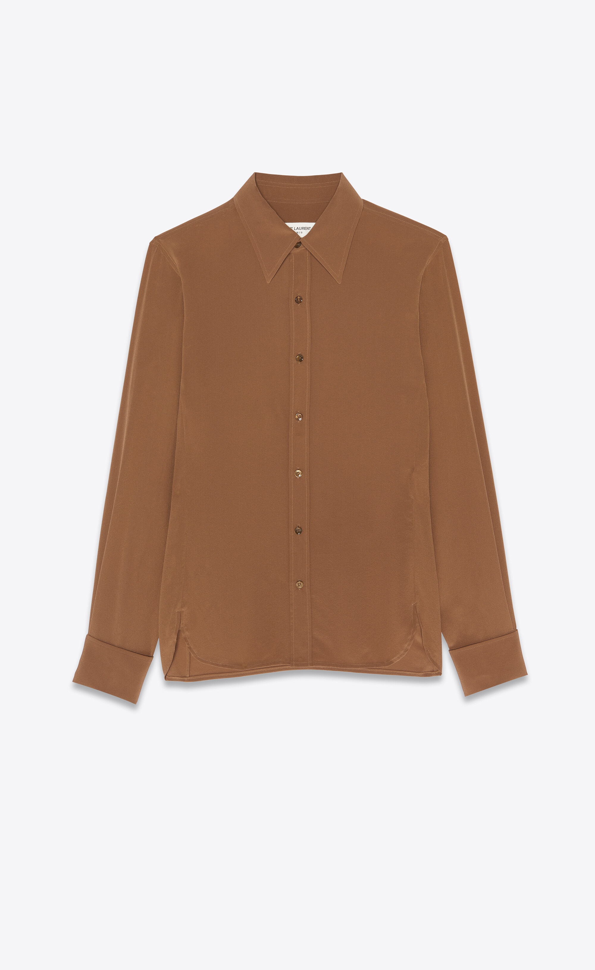 fitted shirt in crepe de chine - 1