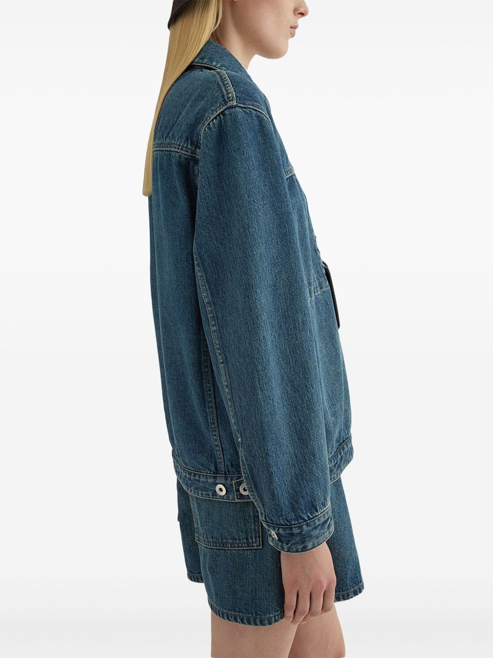 washed denim jacket - 3
