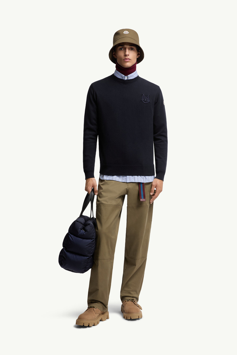 Moncler Embroidered Monogram Cotton Sweater outlook