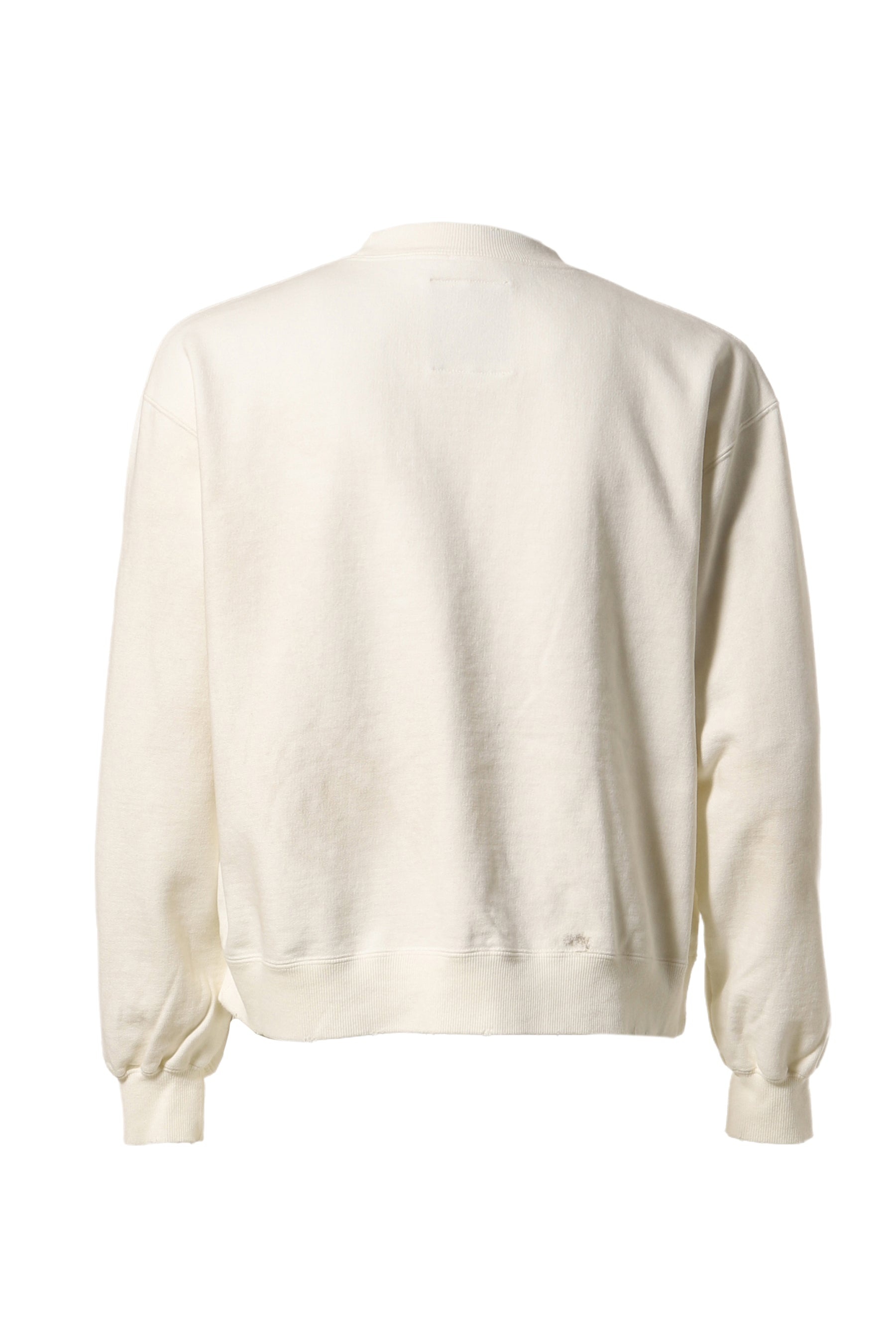 DISTRESSED SMILY FACE PT PULLOVER / WHT - 2