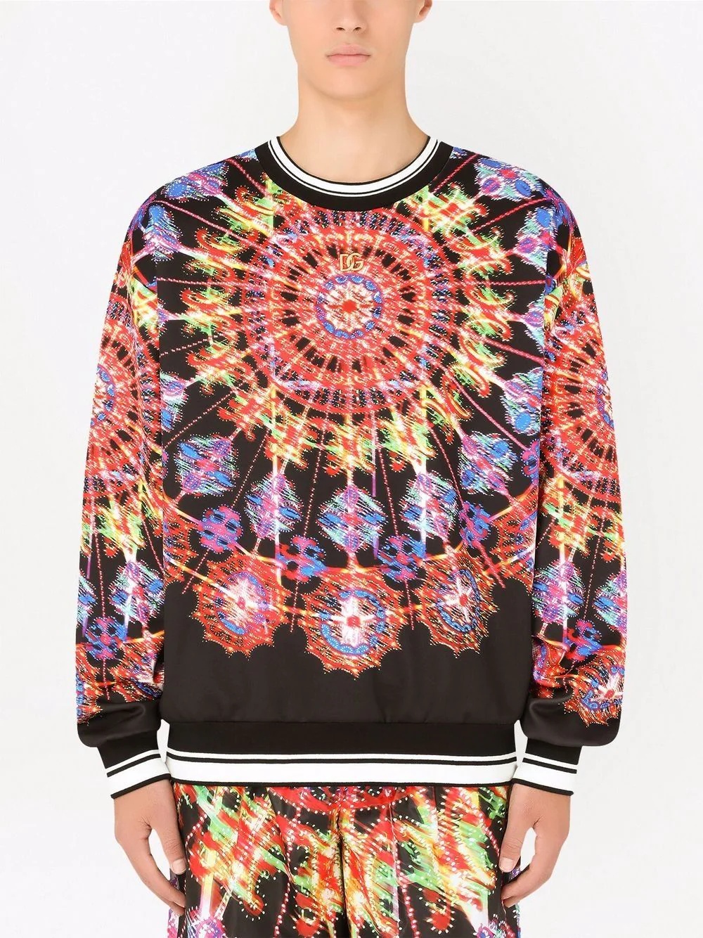 Illumination-print technical jersey sweatshirt - 3