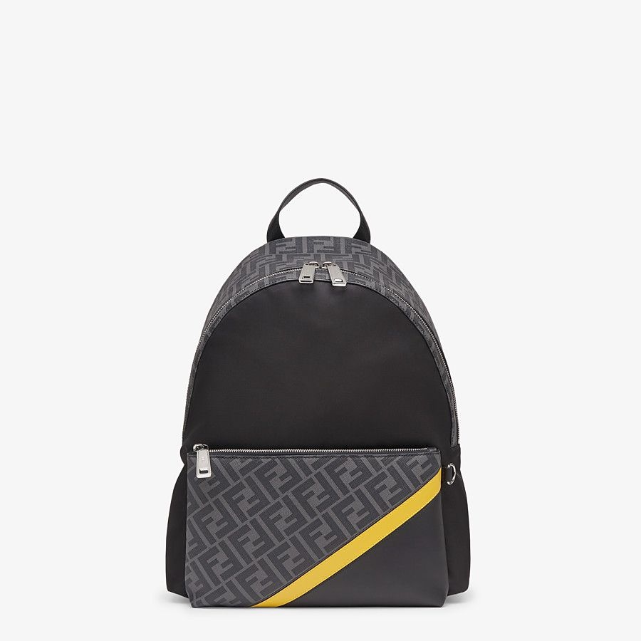 Black nylon backpack - 1