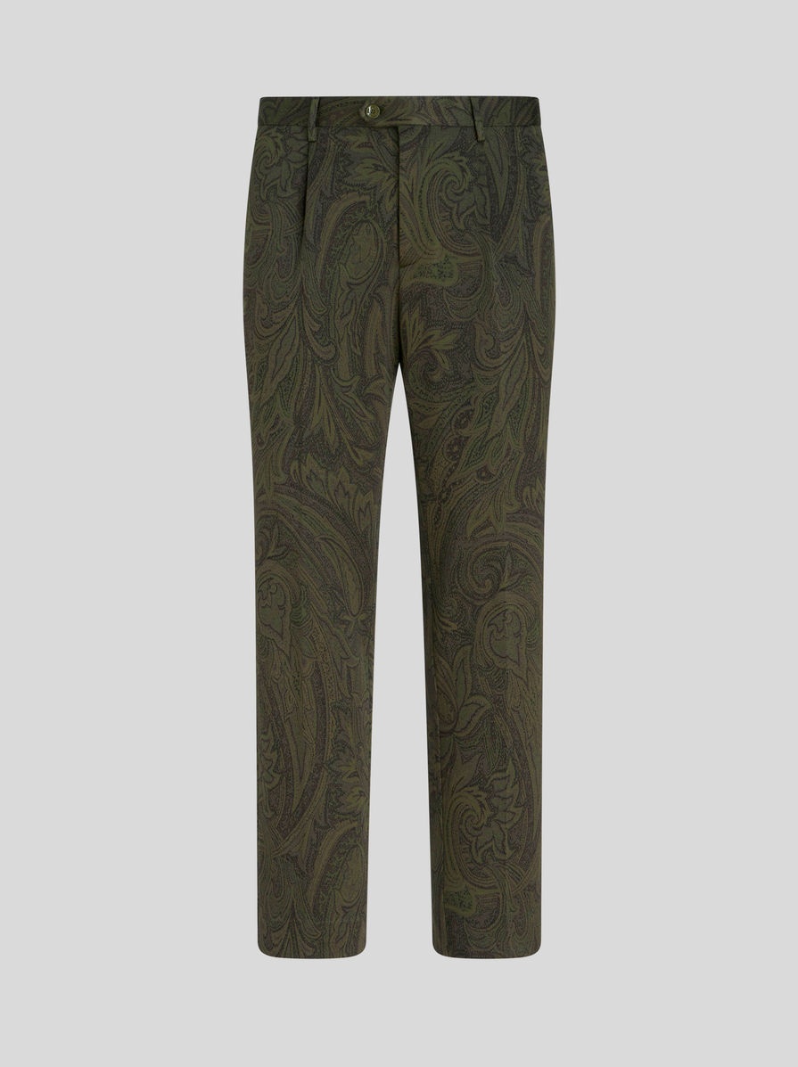 PAISLEY COTTON JACQUARD TROUSERS - 1