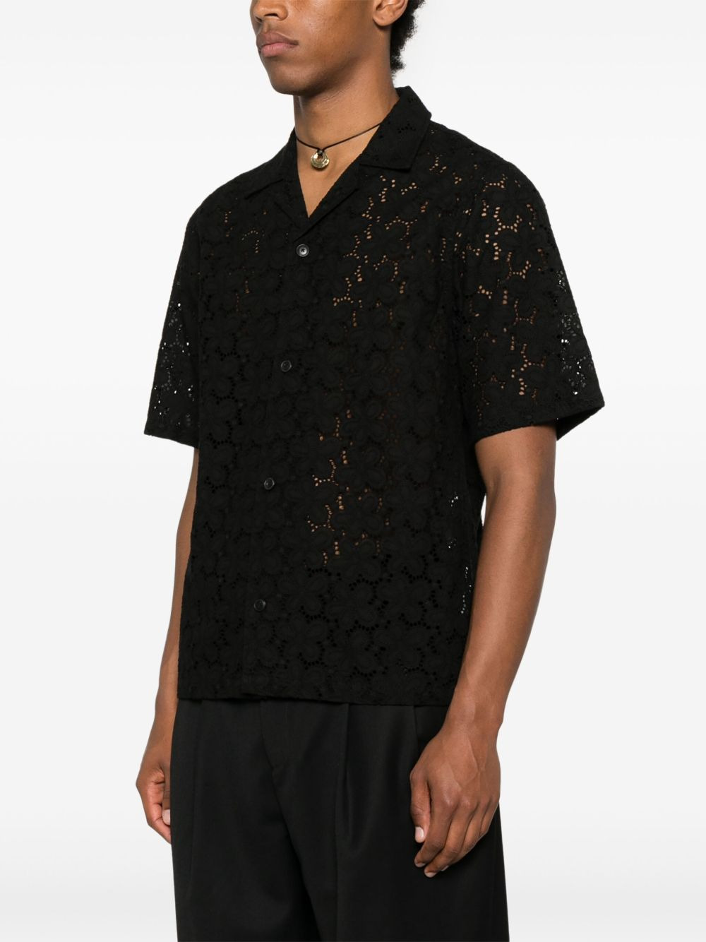 perforated-design shirt - 3