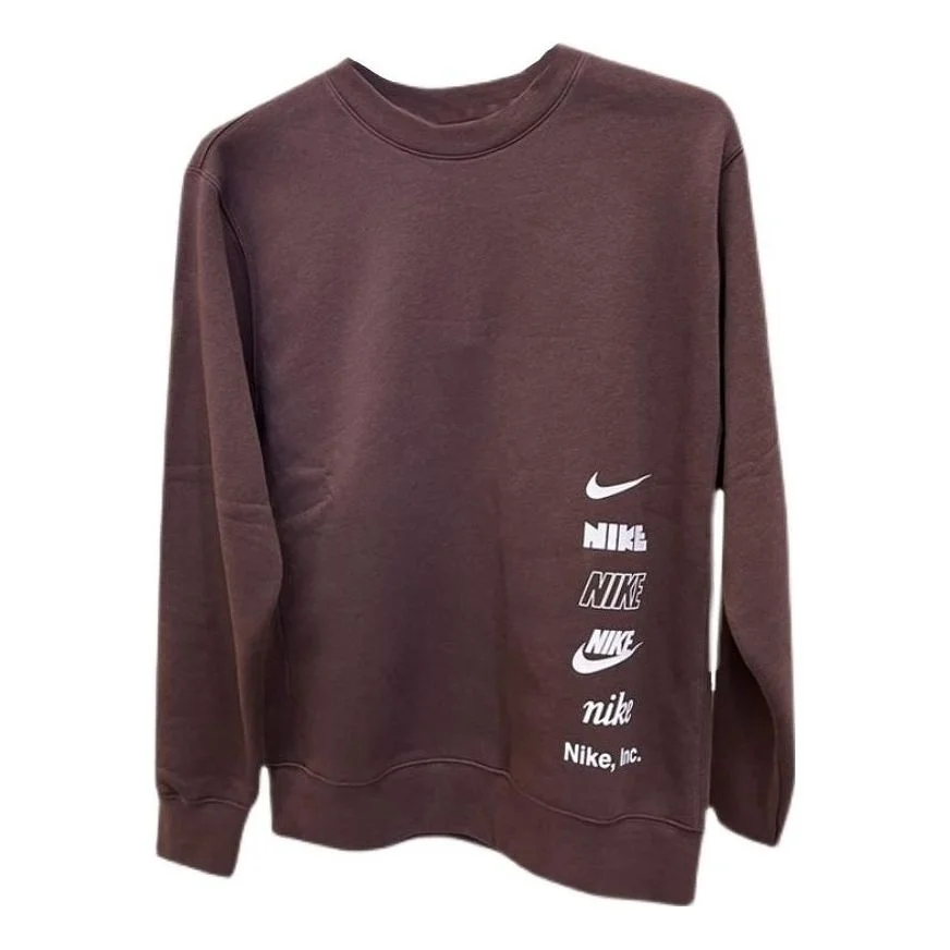 Nike Multi Logo Crew Neck Sweatshirt 'Tan' DX0782-227 - 1
