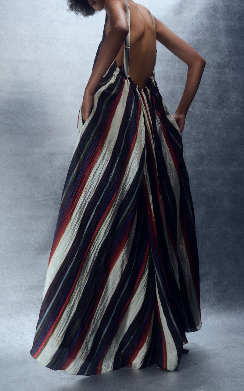 CHRISTOPHER JOHN ROGERS Morris Stripe Trapeze Maxi Dress multi outlook