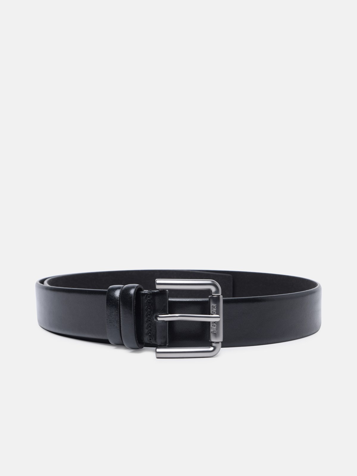 BLACK LEATHER BELT - 1