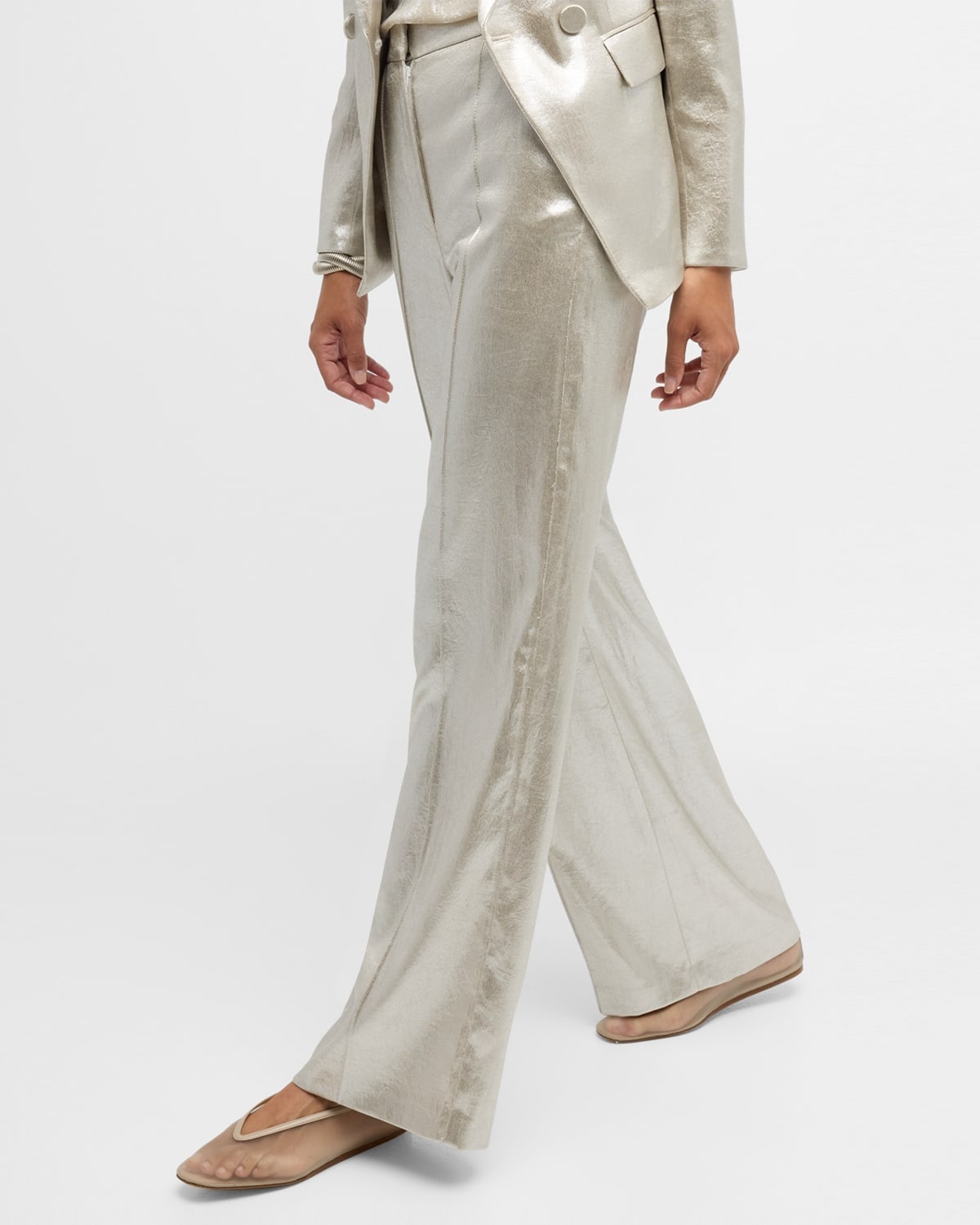 Millicent Metallic Suiting Pants - 8