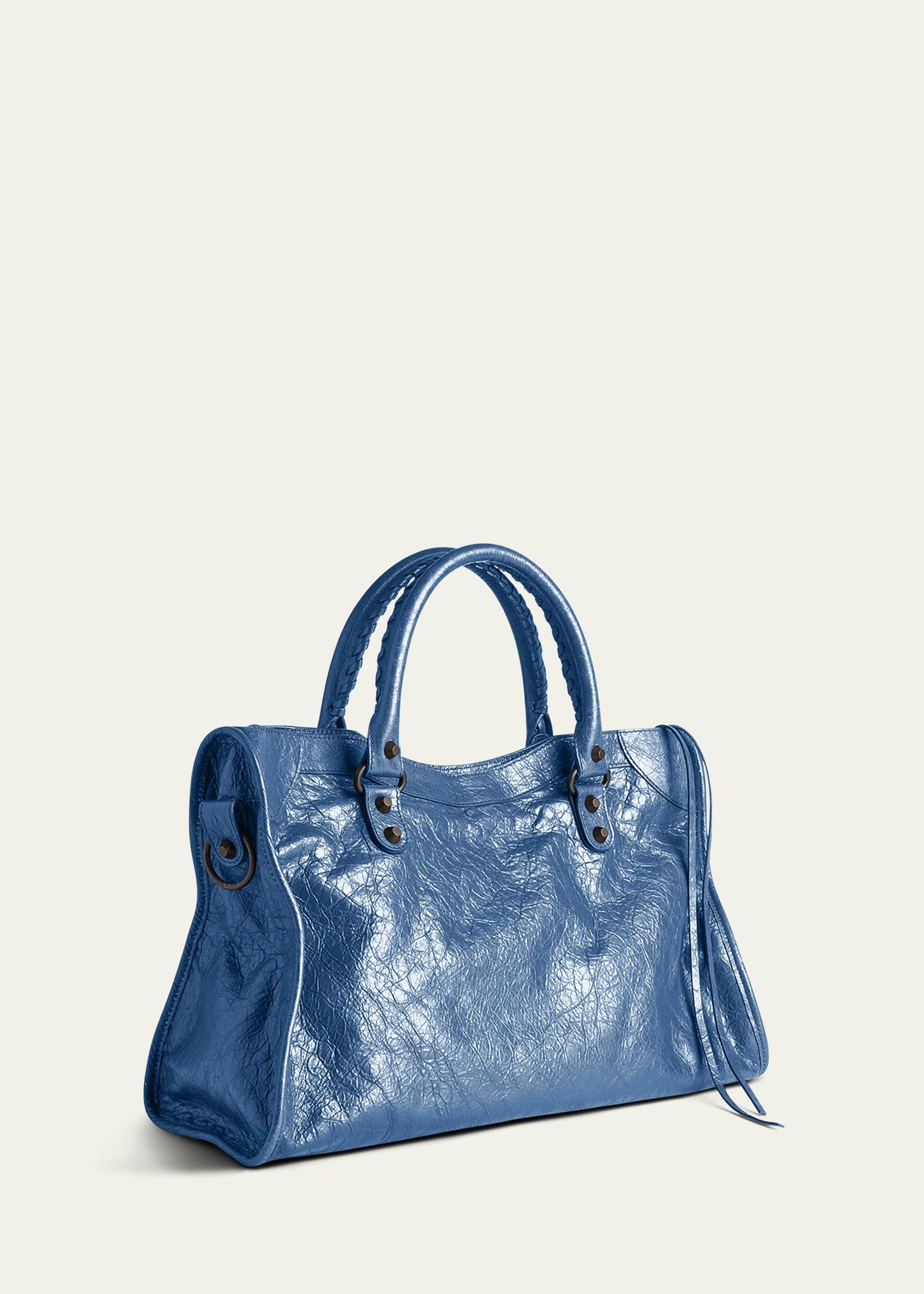 Le City Medium Crinkled Leather Top-Handle Bag - 3