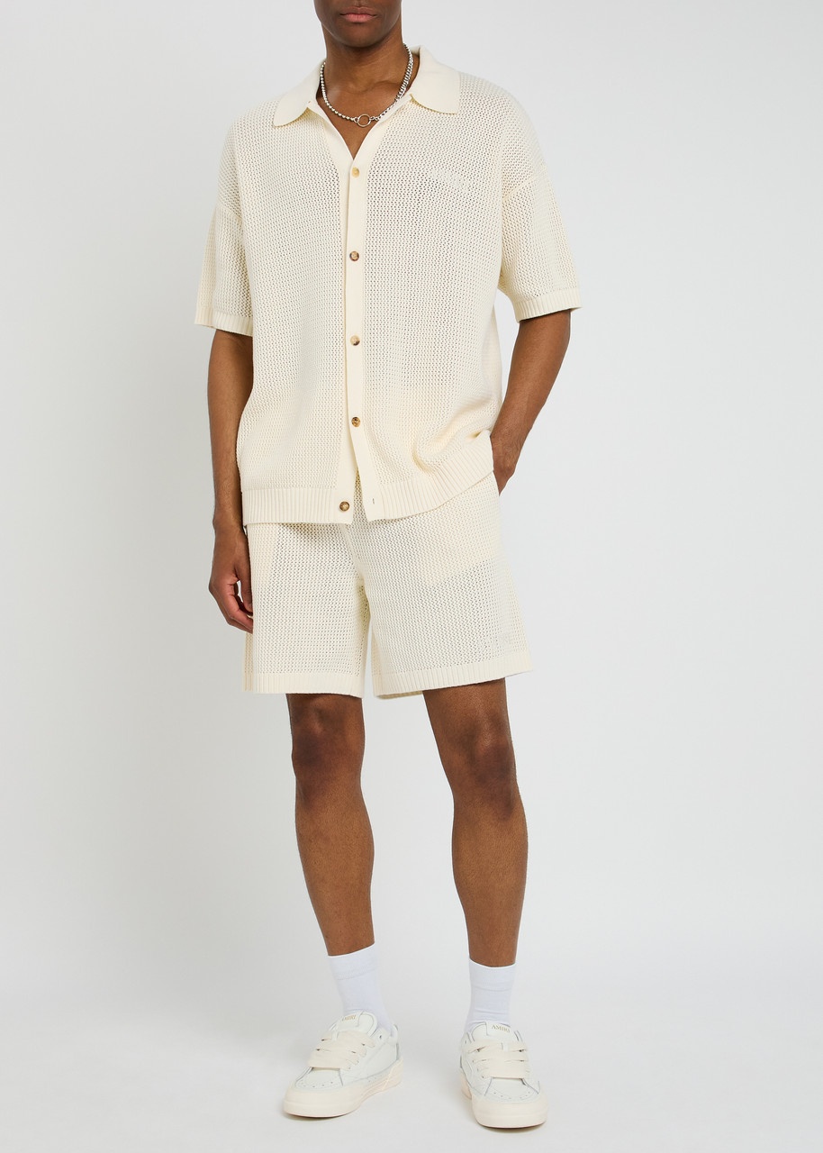 Amiri Logo-embroidered Cotton Crochet Shorts - 4
