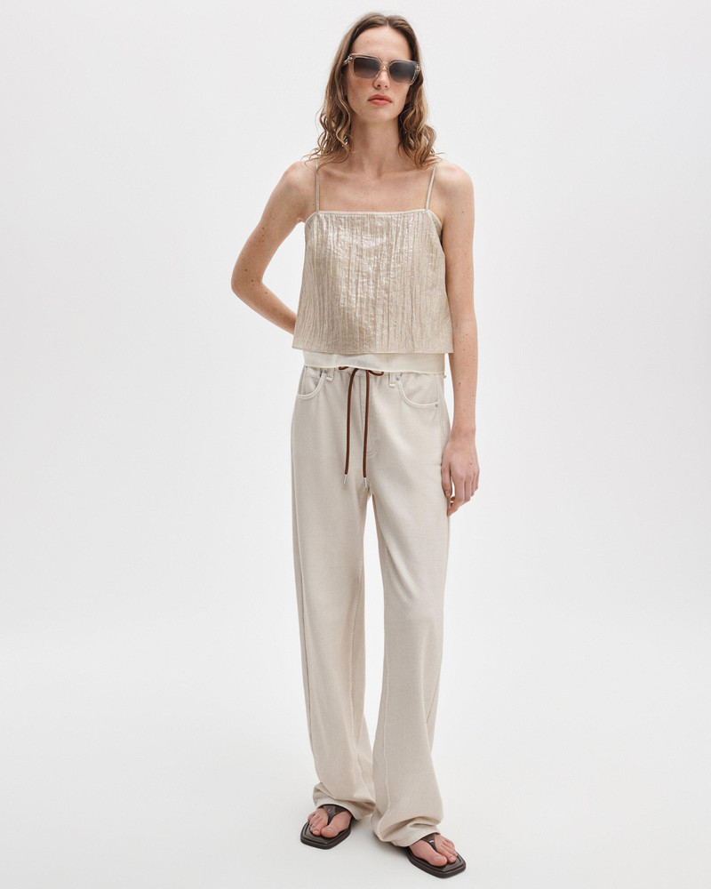 rag & bone rb Miramar Drawstring Wide-Leg Pants Cotton Terry outlook