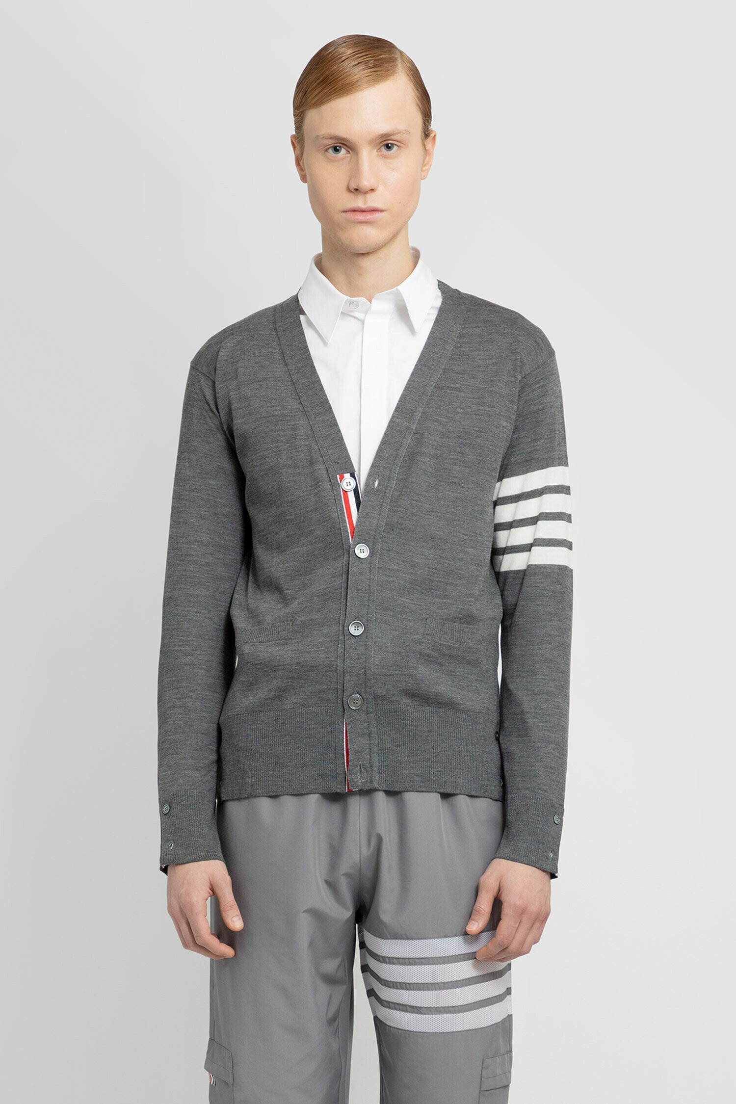 THOM BROWNE MAN GREY KNITWEAR - 1