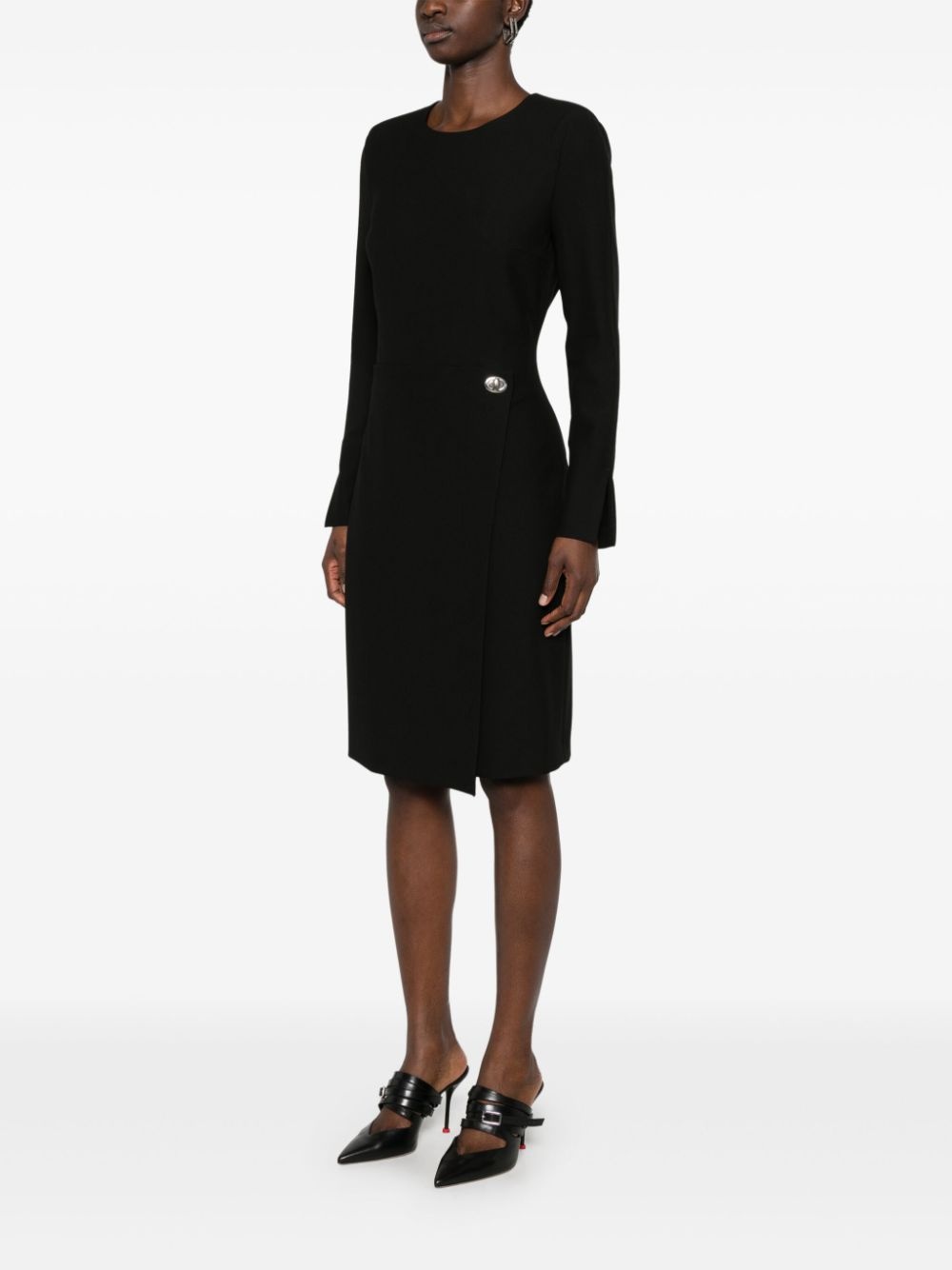 layered-detail midi dress - 3