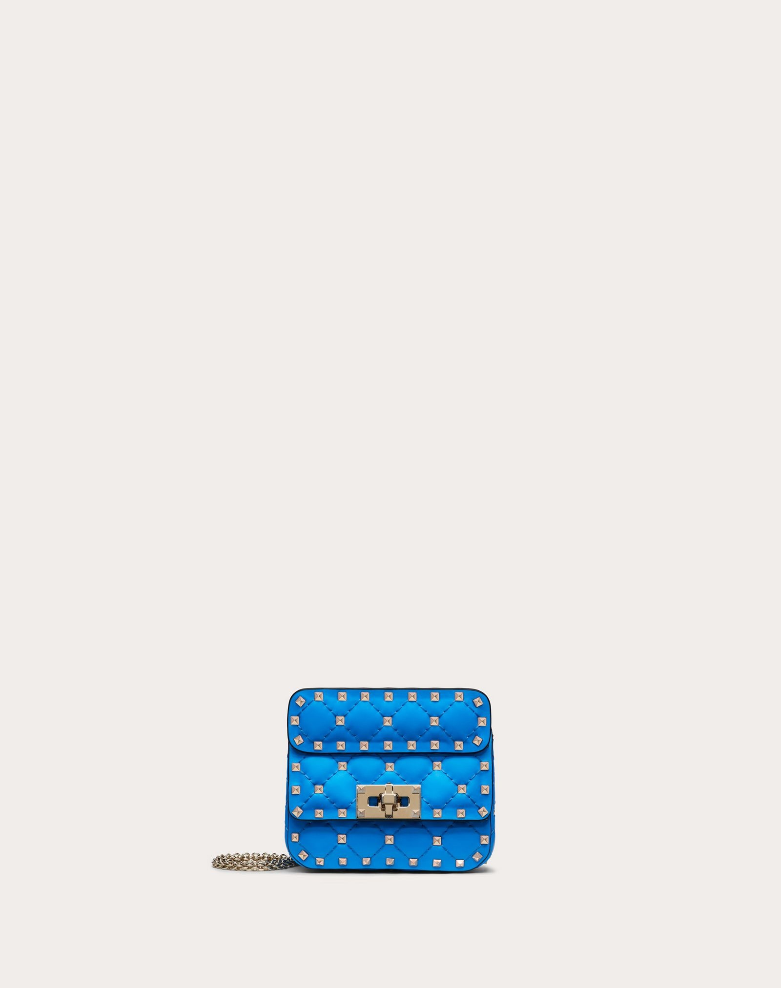 Micro Rockstud Spike fluo calfskin leather bag - 1