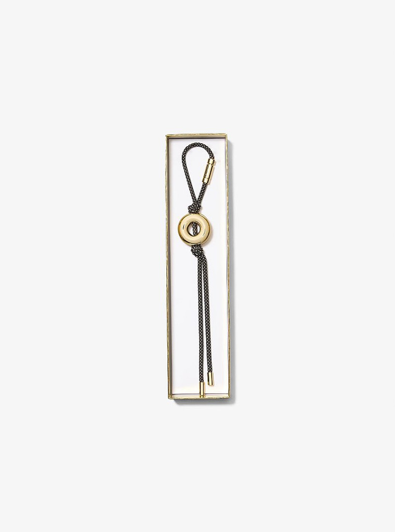 MICHAEL KORS Initial Gold-Tone and Speckled Cord Bag Charm outlook