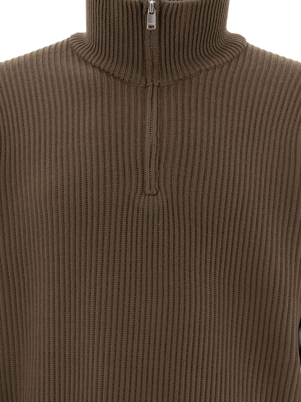 ribbed zip-neck sweater - 3