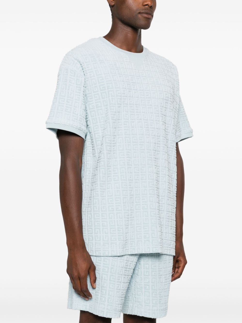 jacquard-pattern towelling-finish T-shirt - 3