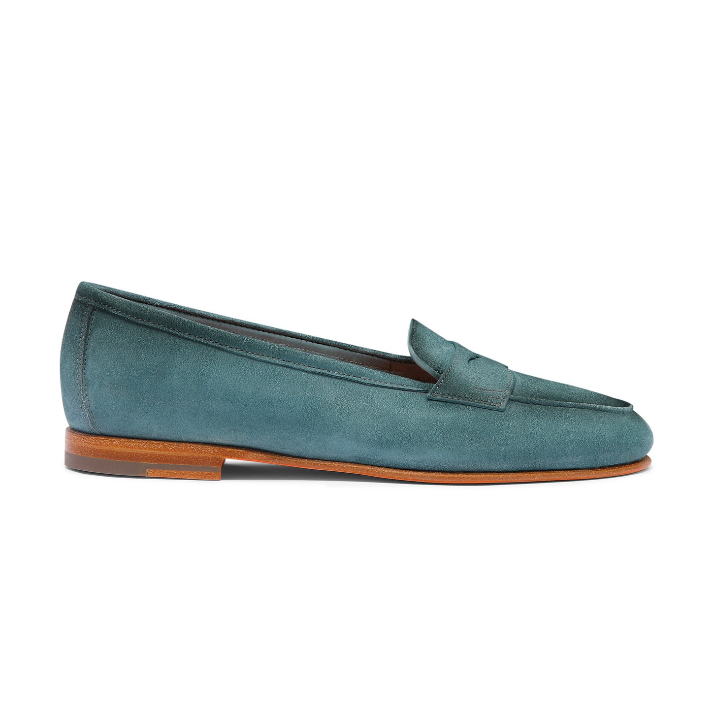 Women's light blue suede Carla loafer - 1