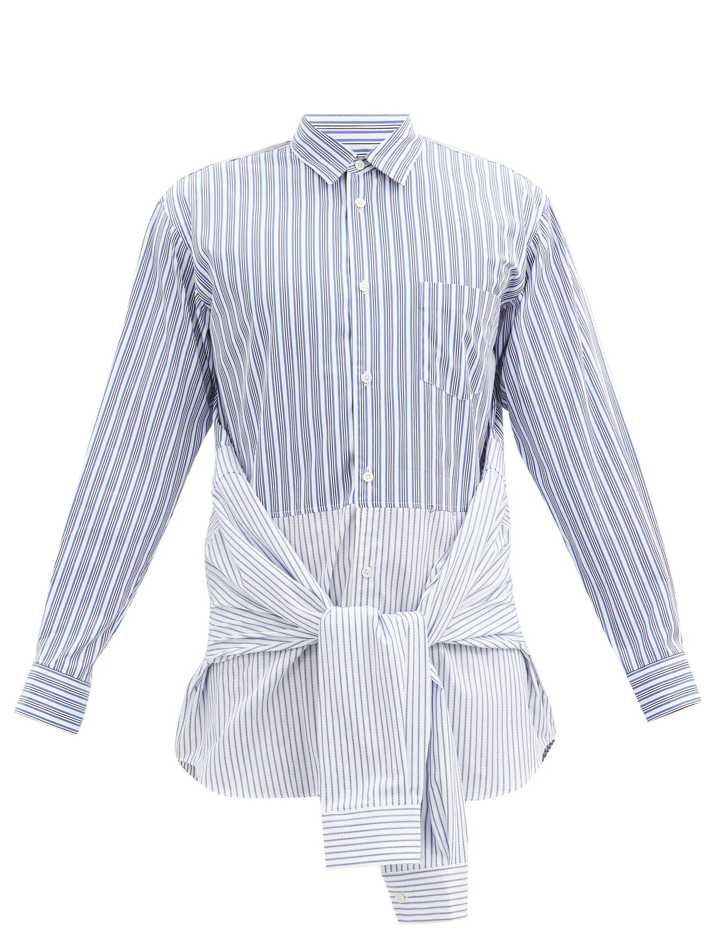 Deconstructed striped cotton shirt - 1