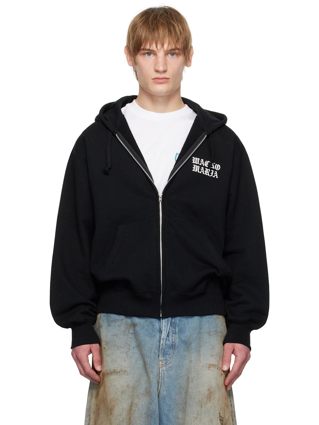 WACKO MARIA Black Full Zip Hoodie | REVERSIBLE