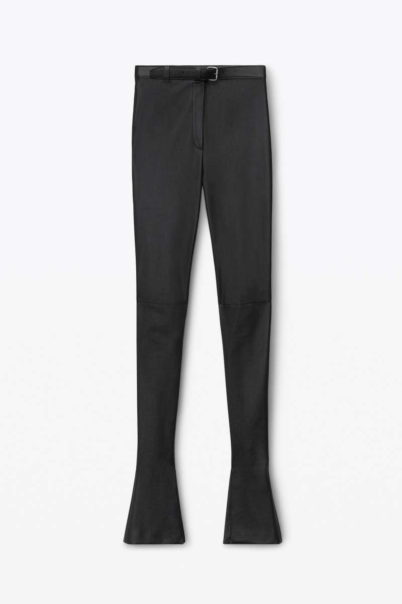 lambskin tailored legging with leather belt 1