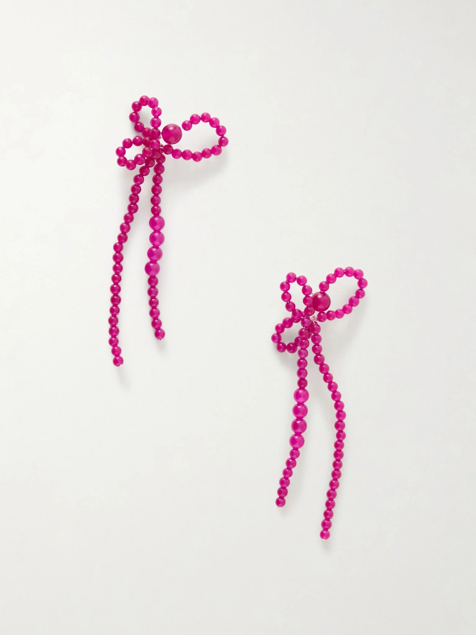 Chalcedony bead earrings Pink - 1