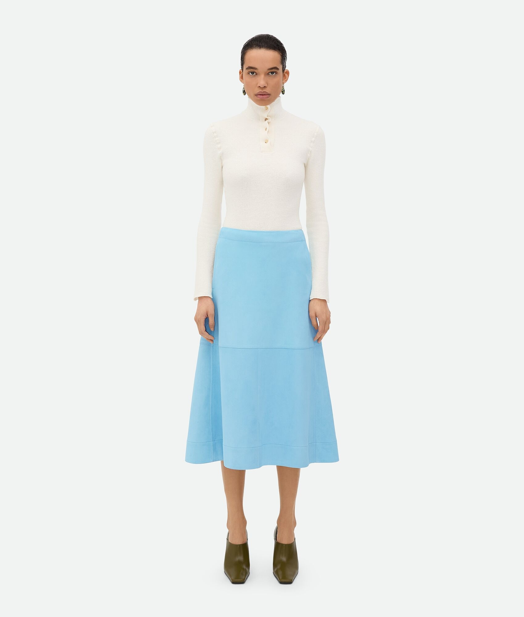 Suede Leather Skirt - 4