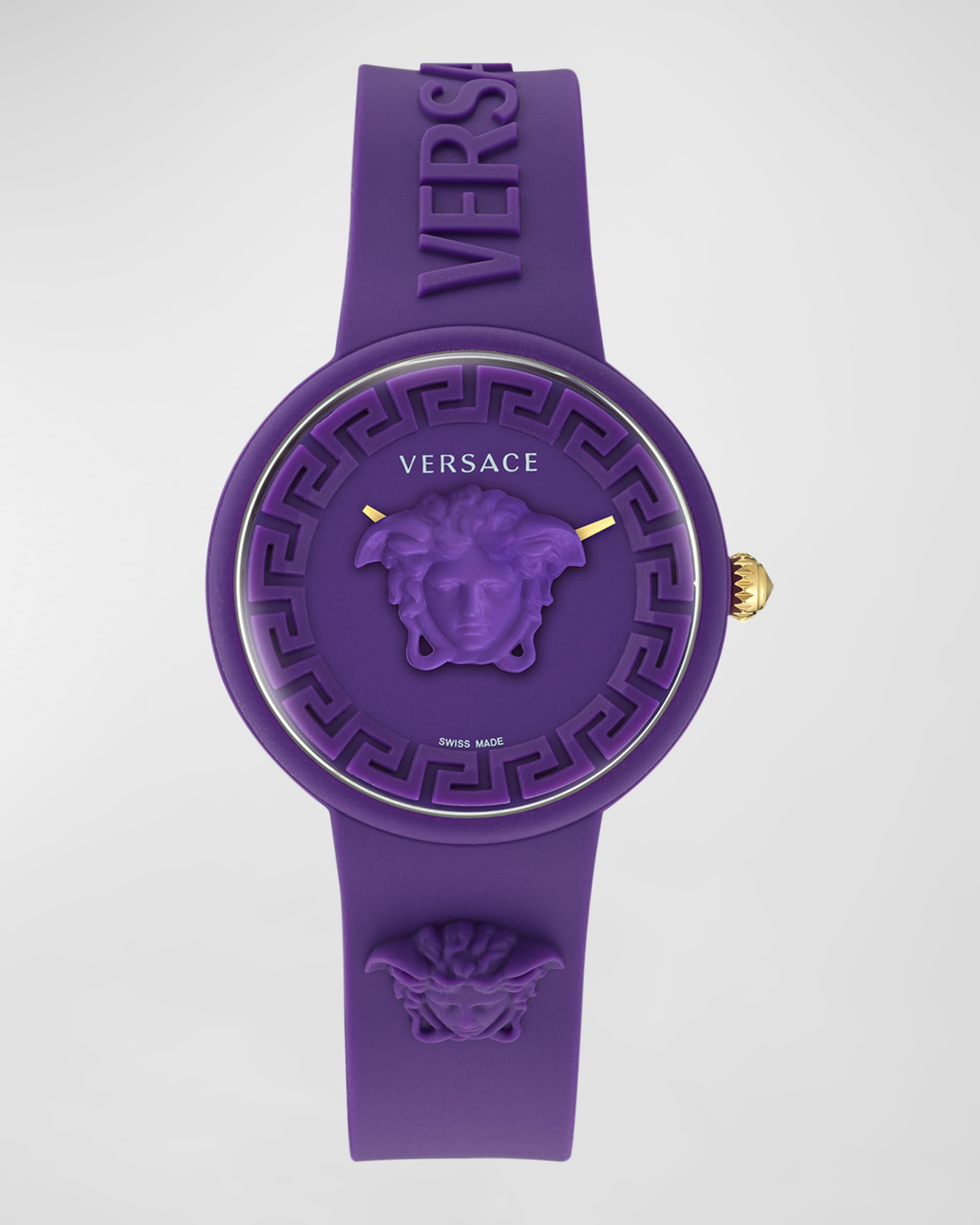 39mm Medusa Pop Watch with Silicone Strap and Matching Case, Purple - 1