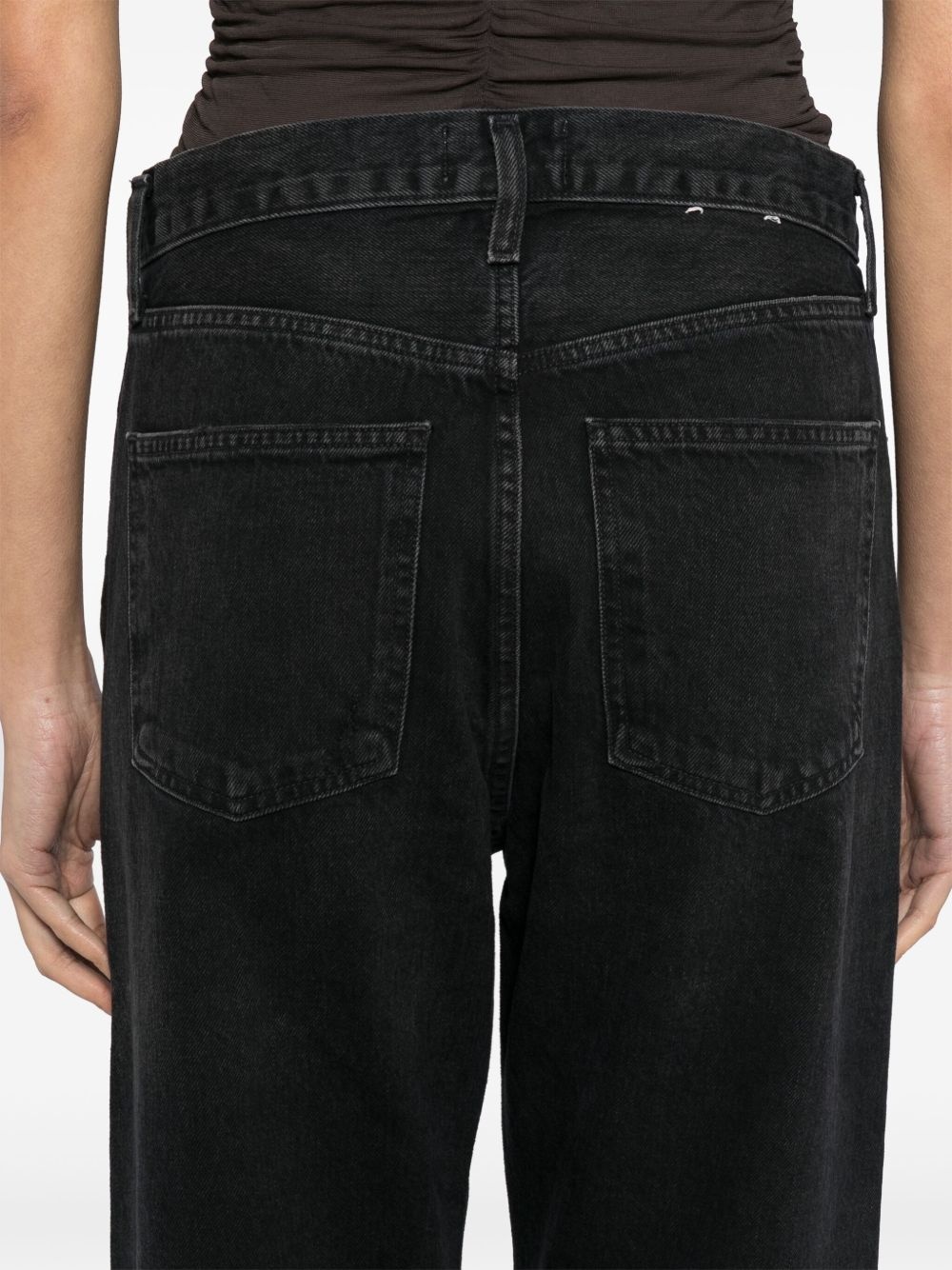 distressed cropped jeans - 5
