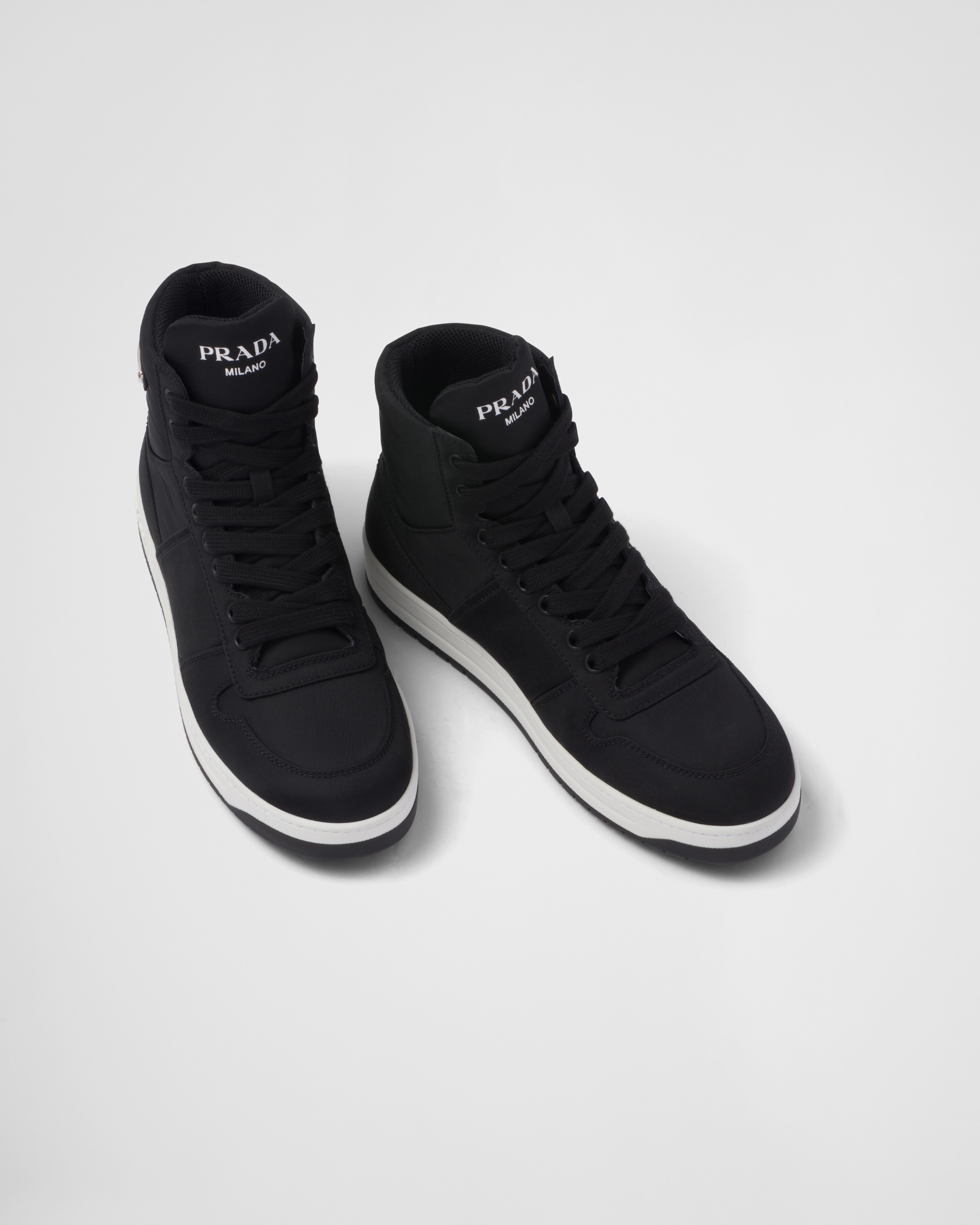 Re-Nylon gabardine high-top sneakers