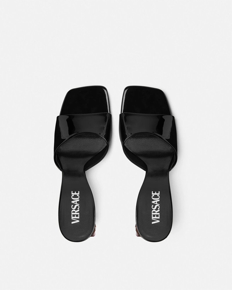 Bright Crystal Patent Mules 70 mm 5