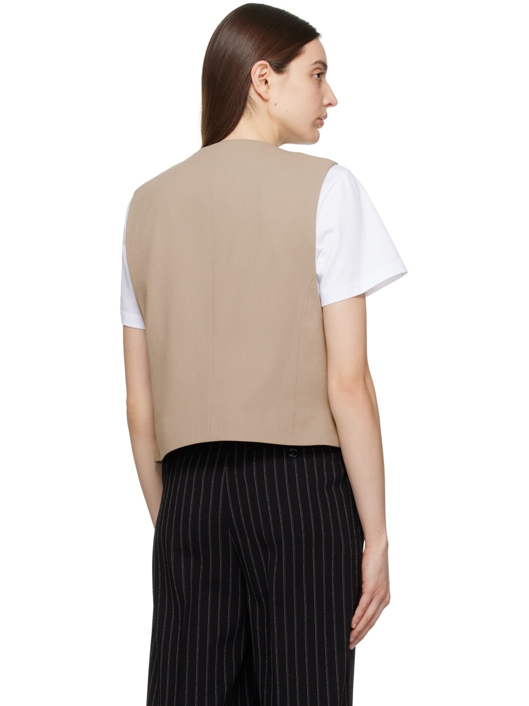 Taupe Open Vest - 3