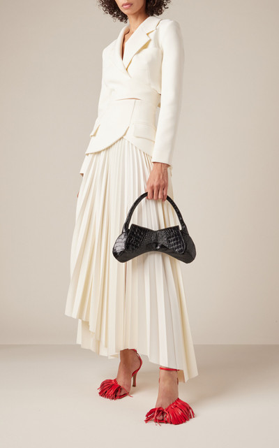 A.W.A.K.E. MODE Basque-Detailed Pleated Crepe Maxi Skirt ivory outlook