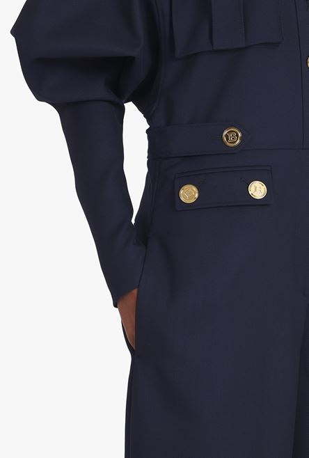 Navy blue wool jumpsuit - 9