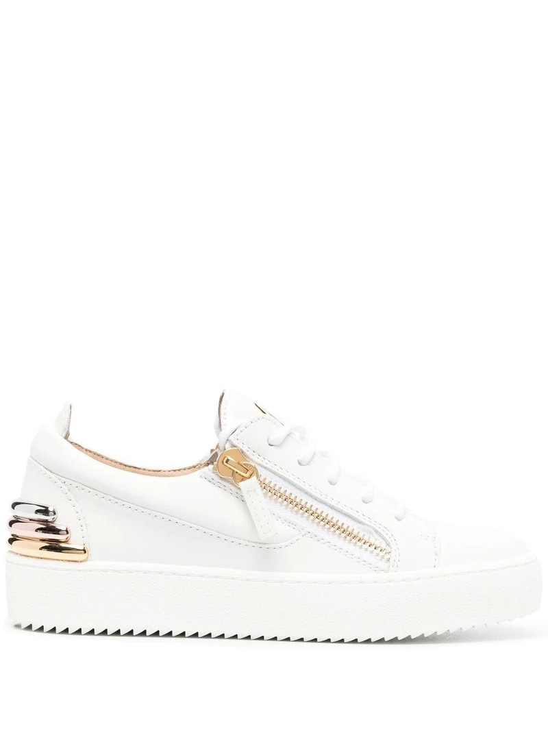 zip-details leather sneakers 1
