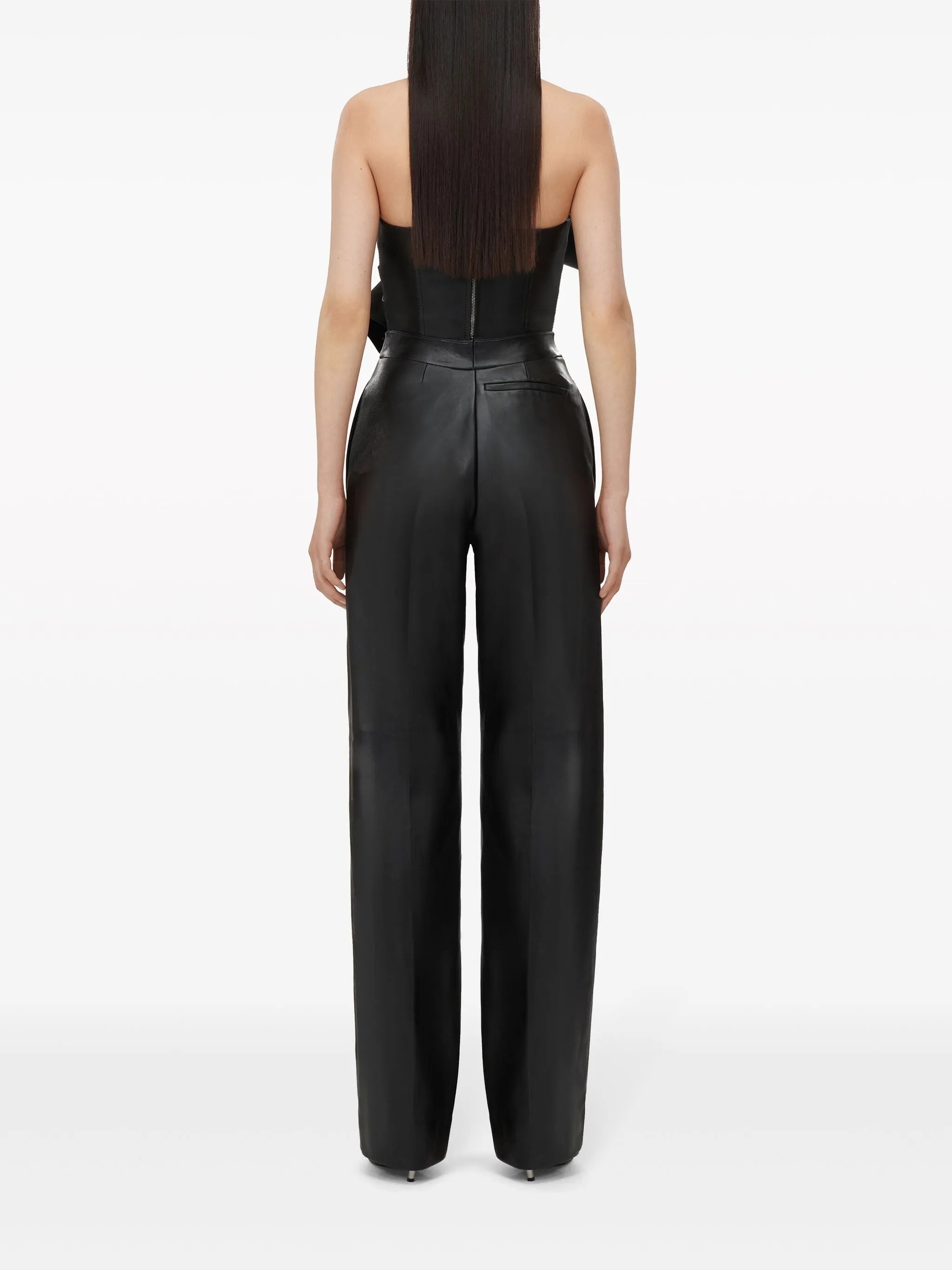 Knotted-bow Leather Corset Top - 2
