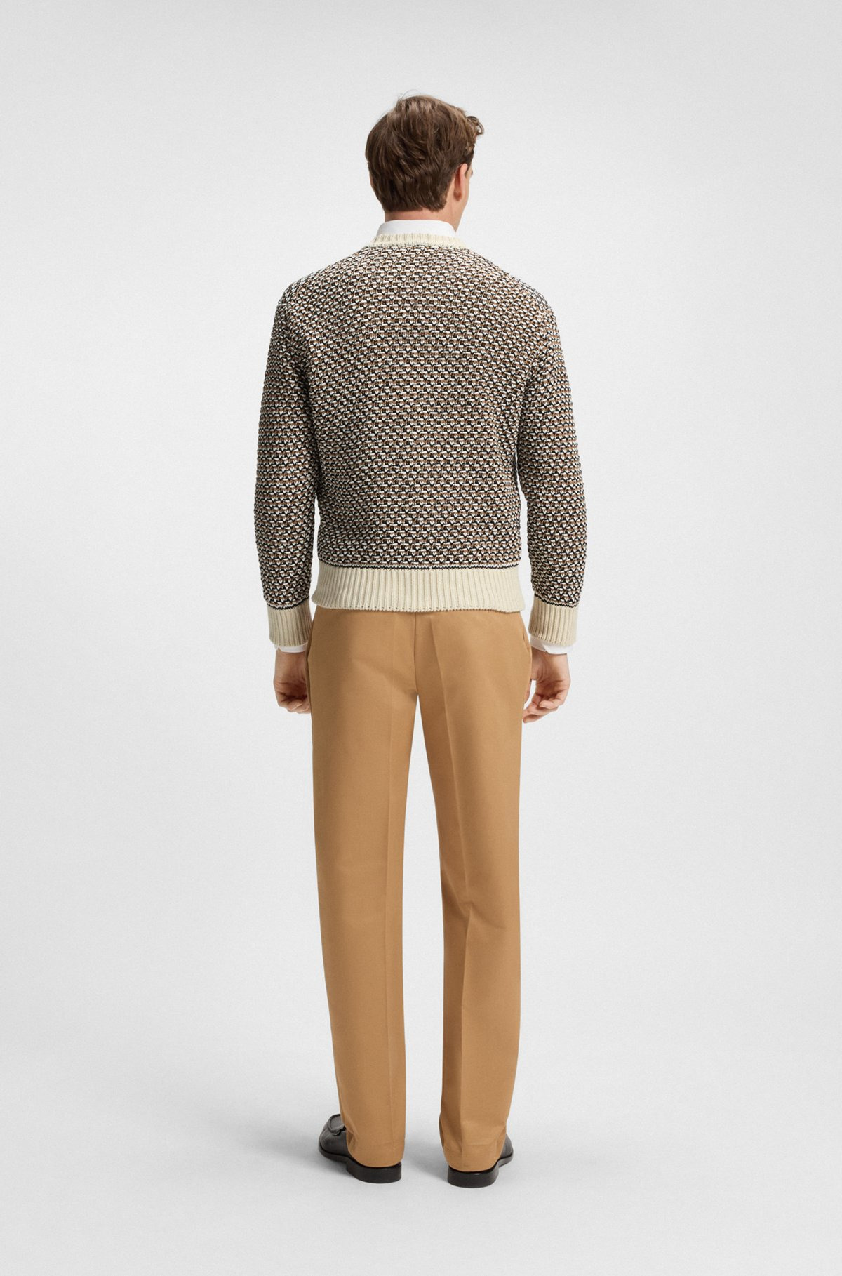 COTTON SWEATER WITH RICH KNITTED STRUCTURE - 5