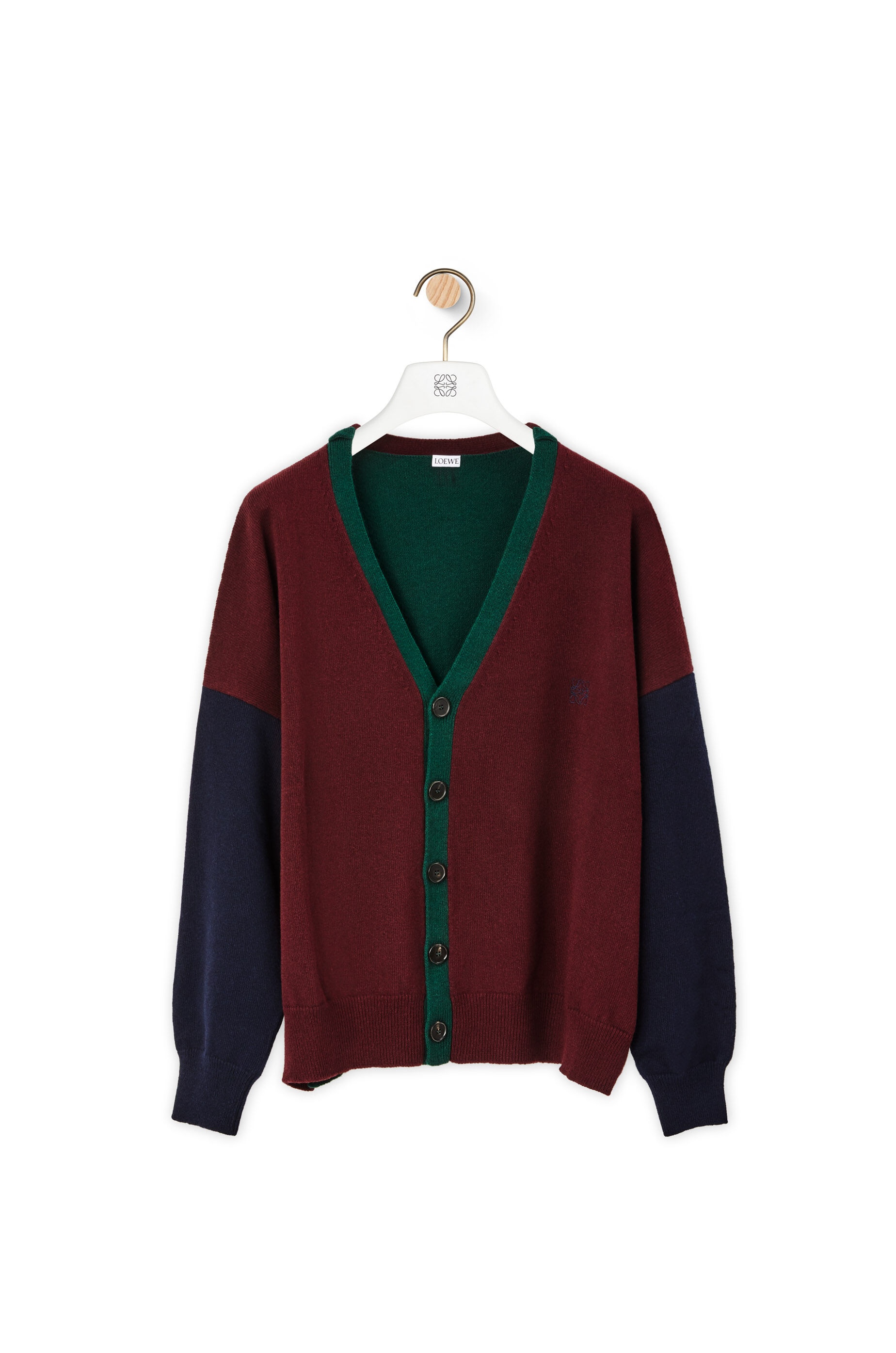 Colour block cardigan in wool - 1