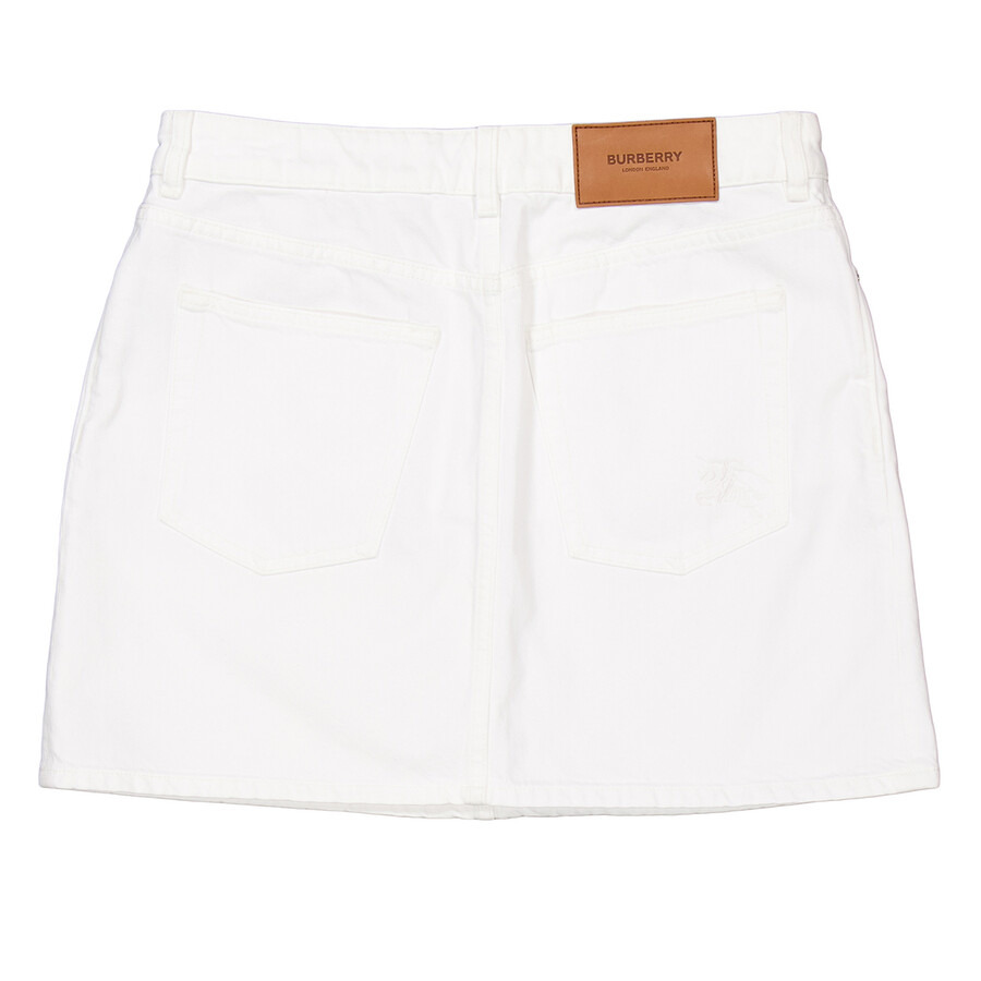 Burberry Ladies White Denim Mini Skirt - 6