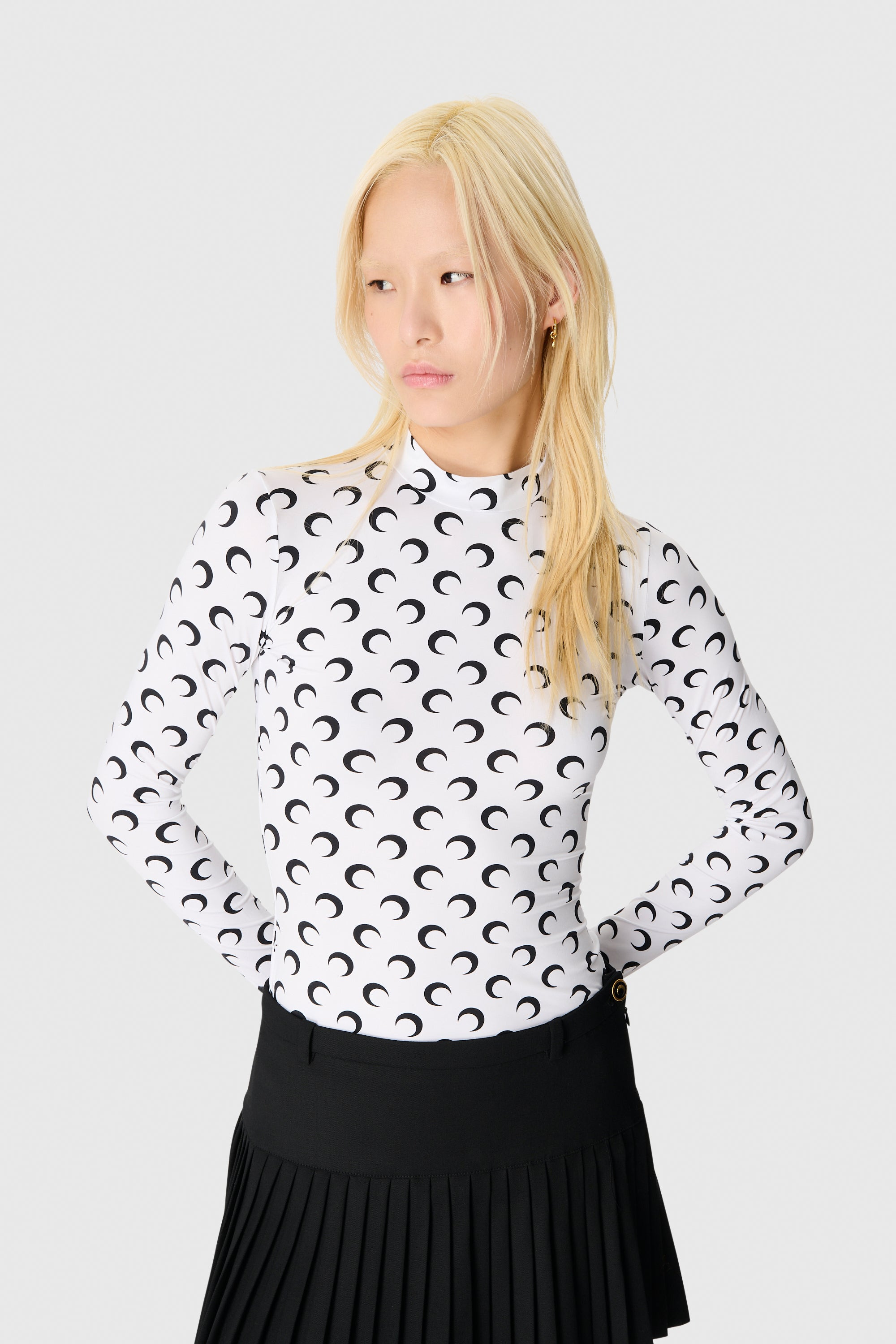 Recycled Moon Jersey Second Skin Highneck Top - 2